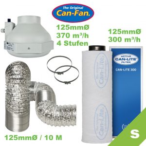 Abluft Set CAN-FAN RK 125LS, 4 speed / Can-Lite Aktivkohlefilter 300 m³/h