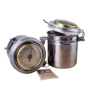 Hygrometer- Edelstahl Dose inkl. Luftfeuchtigkeits Pack